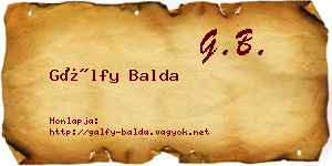 Gálfy Balda névjegykártya